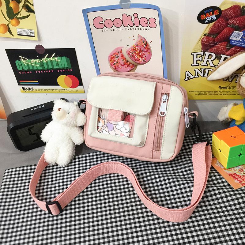 New Canvas Bag Female Student Small Bag Wind Messenger Bag Literary Versatile Cute Shoulder Bag