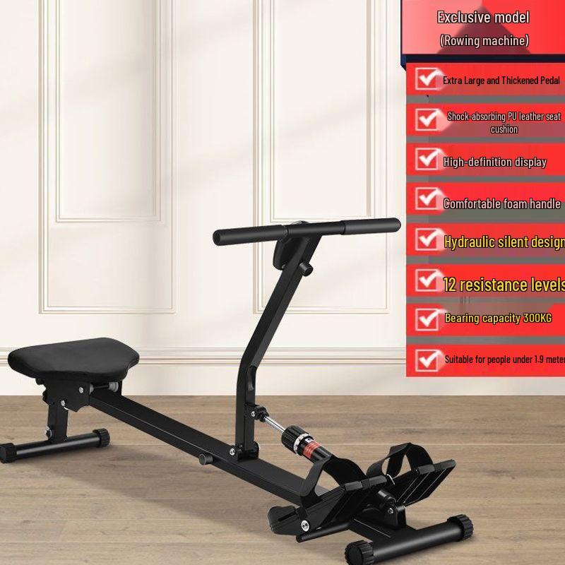 Magnetic Rowing Machine: Hydraulic, Water & Air Resistance Leg Strength Trainer for Family Fitness