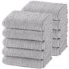 Set of 10 Hotel-Grade Light Gray HOSUR Face Towels, Thick and Fluffy, 100% Cotton, 34 X 80cm, Highly Absorbent, Quick-Drying, Durable, Solid Color, Lo