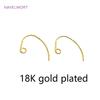 40pcs/Lot Brass Metal 14K Gold Plated Earring Hooks Clasps For DIY Earring Making Accessories Ear Wire Hooks Findings Wholesale