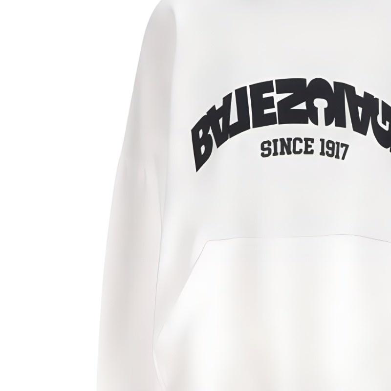 Balenciaga Back Flip Round Hoodie Oversized 'White Black' Unisex 761458TPVG19040
