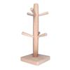 Mug Holder Tree Wood Hanger Stand with 6 Hooks Weighted Base Anti Slip Coffee Mug Rack for Kitchen Counter Cabinet