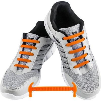 Silicone Elastic Shoelaces - WELKOO - Orange - 12pcs - Waterproof - One Size