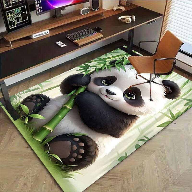 1PC panda bamboo Extra Large Non Slip Floor carpet, Office, family, bedroom, Studio Large Area Rug Indoor Rugs, Vibrant Colors