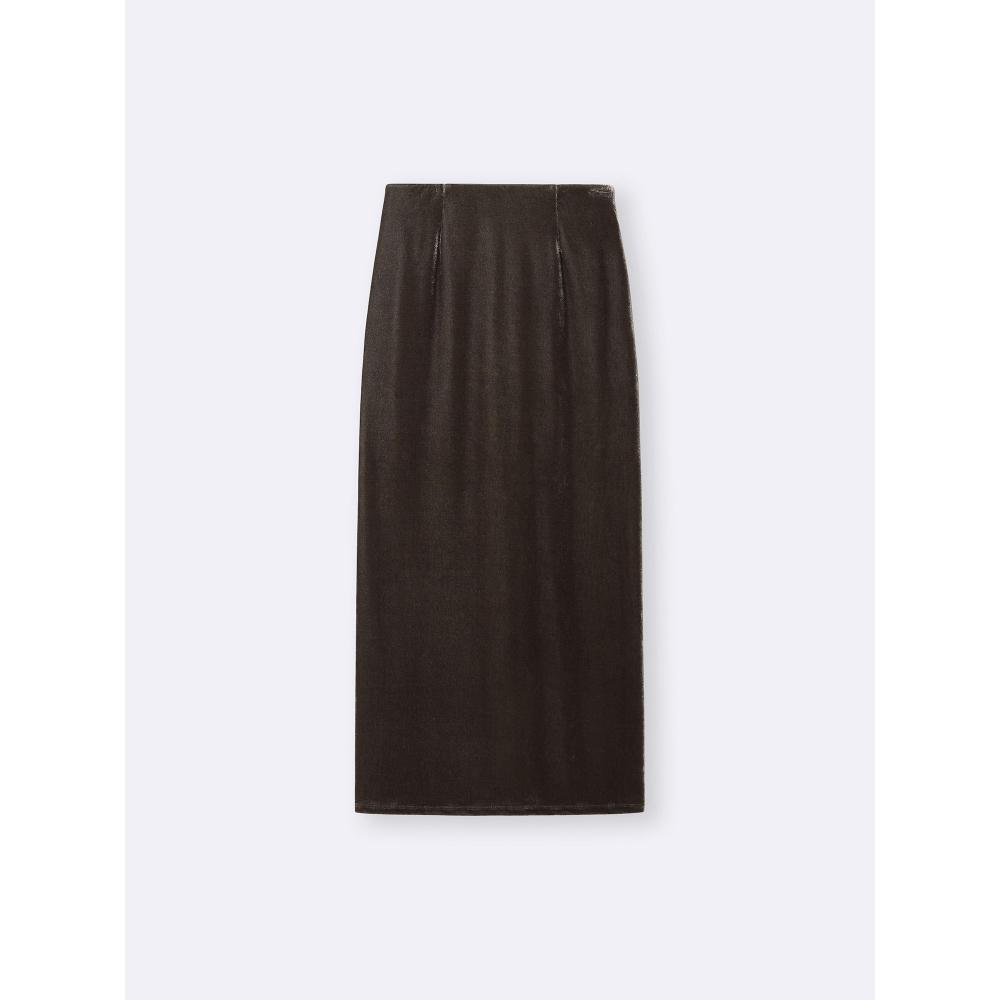 Gu By Uniqlo Velvet Narrow Maxi Skirt Z+e