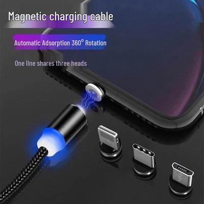 Universal Fast Charging Magnetic Multi-Device Cable for Apple, Huawei, and Android (One-to-Three Adapter).
