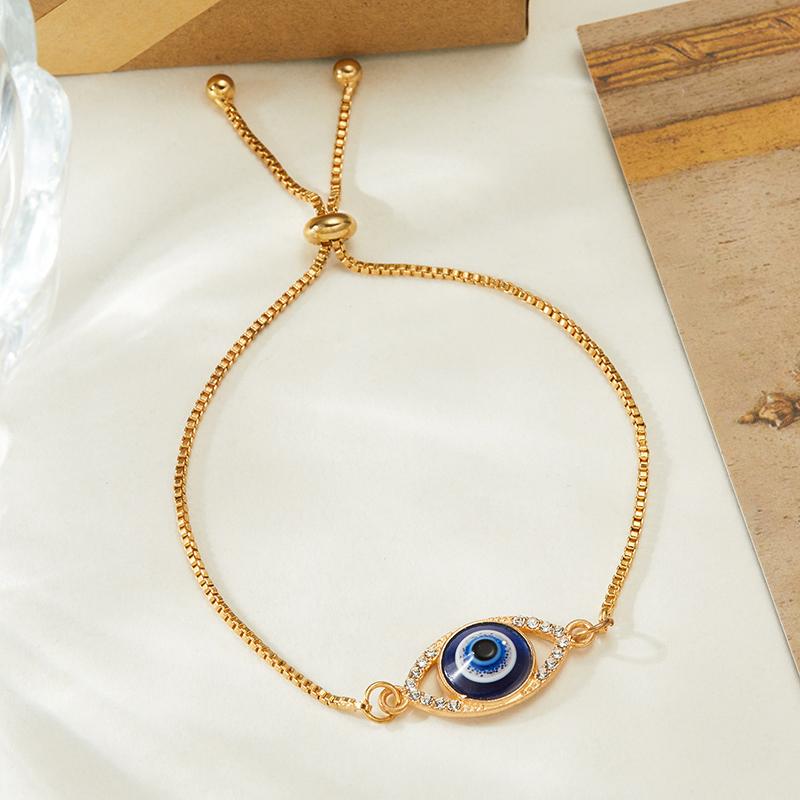 Lucky Turkish Evil Devil'S Eye Bracelet For Women Adjustable Lucky Chain Zircon Bracelet Jewelry Accessory