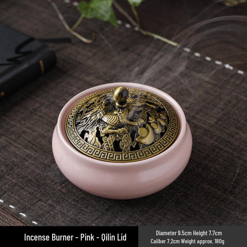 Celadon Ceramic Incense Burner with Ice Crack Glaze, Coarse Pottery, Anti-Scald, Buddhist Design, Three-Legged, Small, for Home Decor.