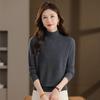 Women's Pure Wool High Neck Pullover: Warm Autumn/Winter Base Layer Long Sleeve Sweater