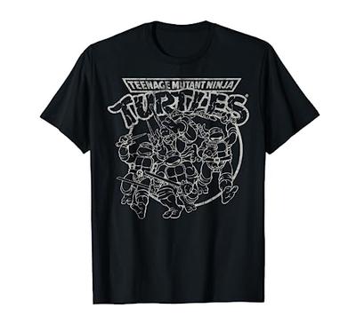 Teenage Mutant Ninja Turtles Line Art Group Shot T-Shirt