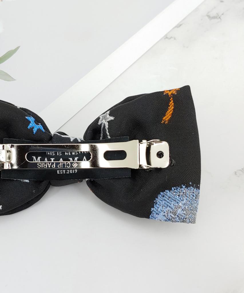 Maia Milky Way Star Jacquard Hair Ribbon Pin - Blue