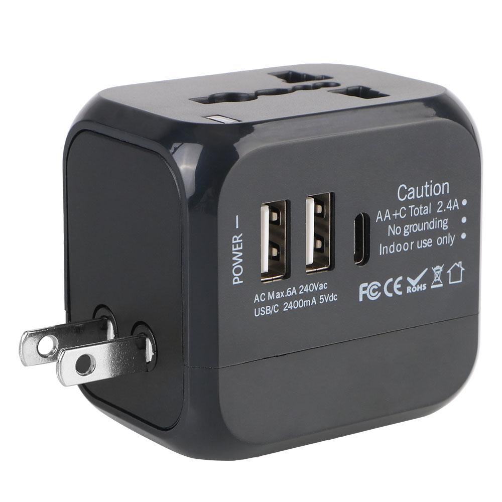 PD 20W Universal Travel Adapter UK/EU/US Plug Dual USB + PD 20W Charging International Charger