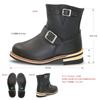 Engineer Genuine and Rider Boots Measurement 26 0 GOD&BLESS Boots, Short, Leather, Men's Women's, (Black, Points, Centimeters)