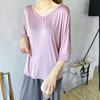 Korean Style V-Neck Batwing Sleeve Loose Top for Autumn and Spring