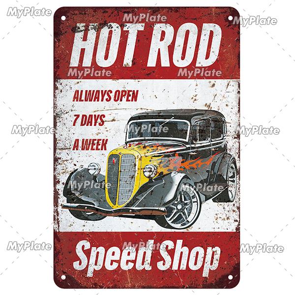 Vintage Auto Garage Metal Sign Vintage Plaque Rules Tin Sign Plate Wall Decor For Bar Club Man Cave Cartoon Art Painting Poster