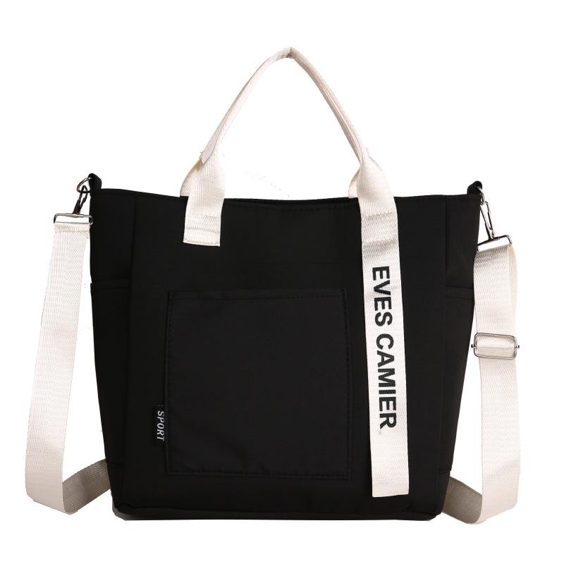 New Casual Tote Large Capacity Shoulder Bag Nylon Waterproof Canvas Handbag Simple Fashion Messenger Bags For Schoolgirl