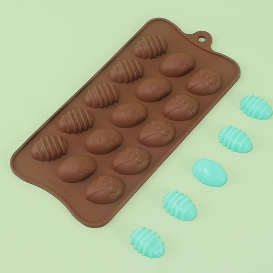 Chocolate Mold 15 Holes Reusable DIY Easter Egg Chocolate Silicone Mold Baking Tool