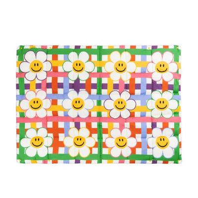 Wiggle Wiggle Gepolsterte Decke – Regenbogen-Smile-Karo