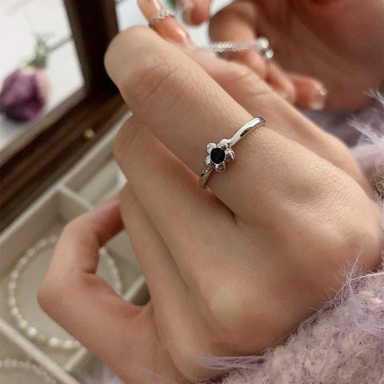 Retro Heavy Industry S plain ring, non-fading opening adjustable index finger ring