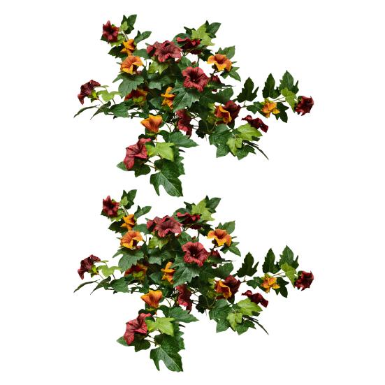 1/2Pcs Artificial Flower with Leaves 12 Fork UV Resistant Fake Plastic Flower Home Table Centerpiece Indoor Outdoor Faux Bloom Decoration