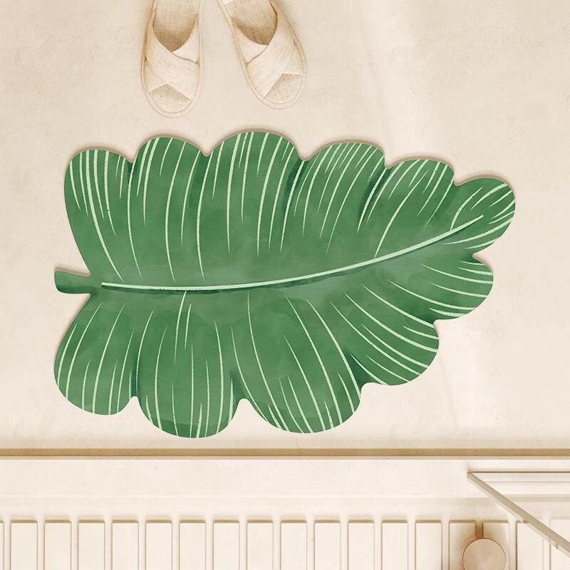OEING Banana Leaf Diatomaceous Earth Absorbent Bath Mat 45x70CM