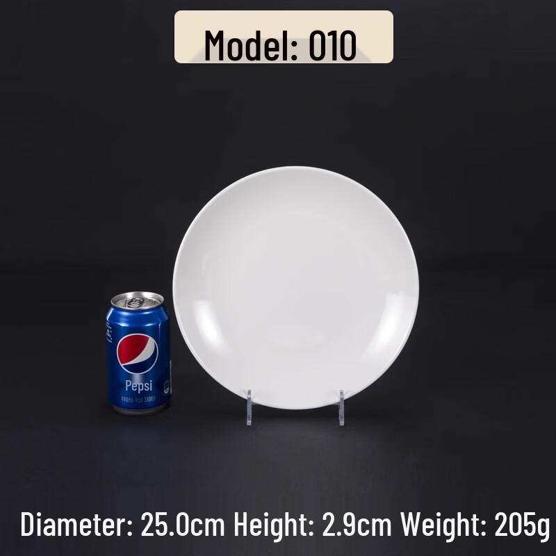 

AVADEN White Melamine Round Dinner Plates