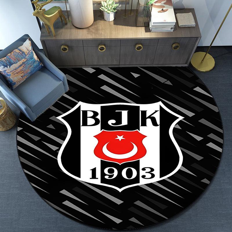 Beşiktaş Istanbul Football Club Round Rug for Livingroom,Bedroom, Palyroom, Chair Rug, Area Rug, Circle Carpet, Fan Christmas Gift