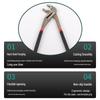 D4 Adjustable Water Pump Pliers with Non-Slip Black/Red Handle for Plumbing, Bathroom, and Auto Repair.