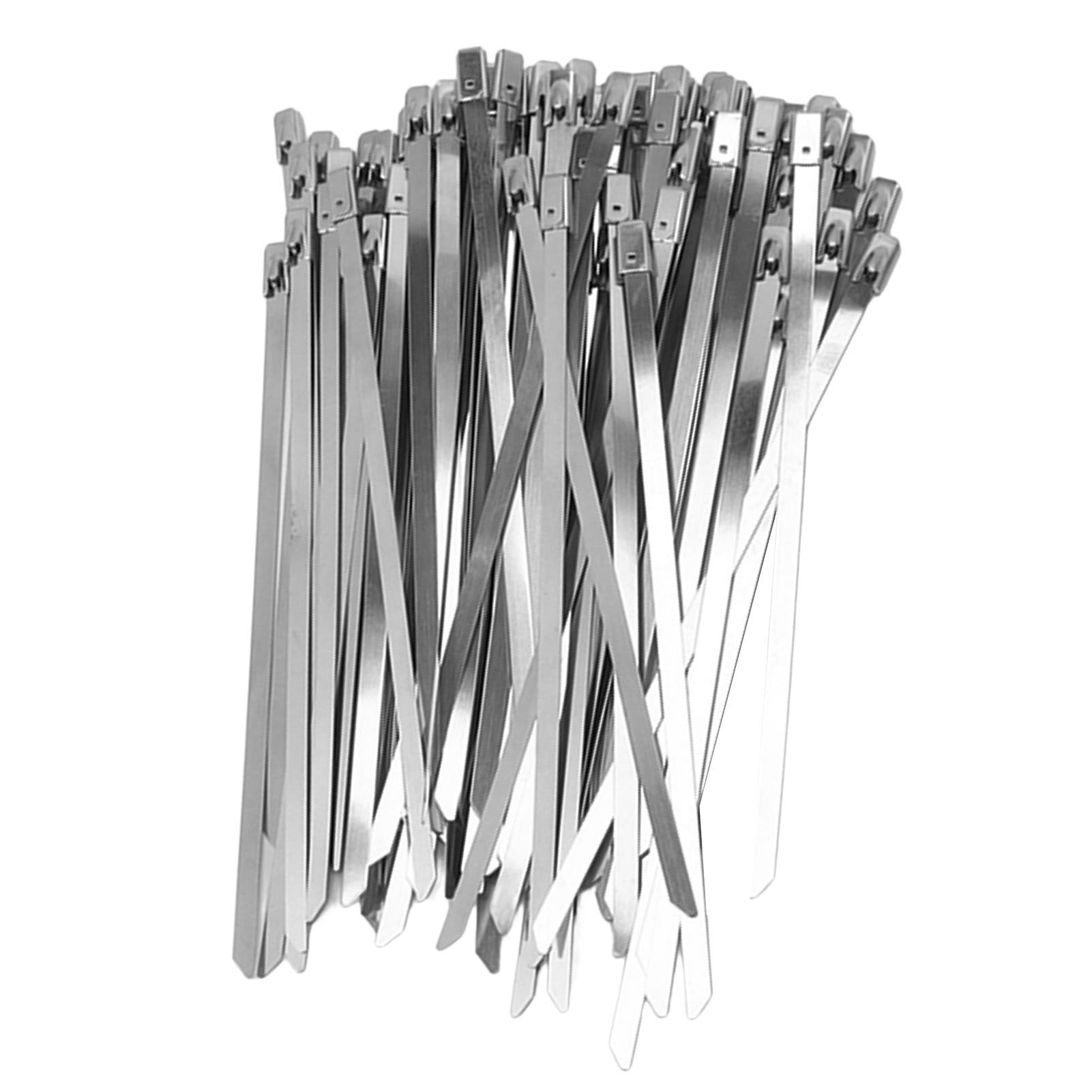 

100 шт. Кабельна стяжка Нержавіюча сталь Хомут-блискавка Самоблокувальний Набір для дроту Лінія Тип A