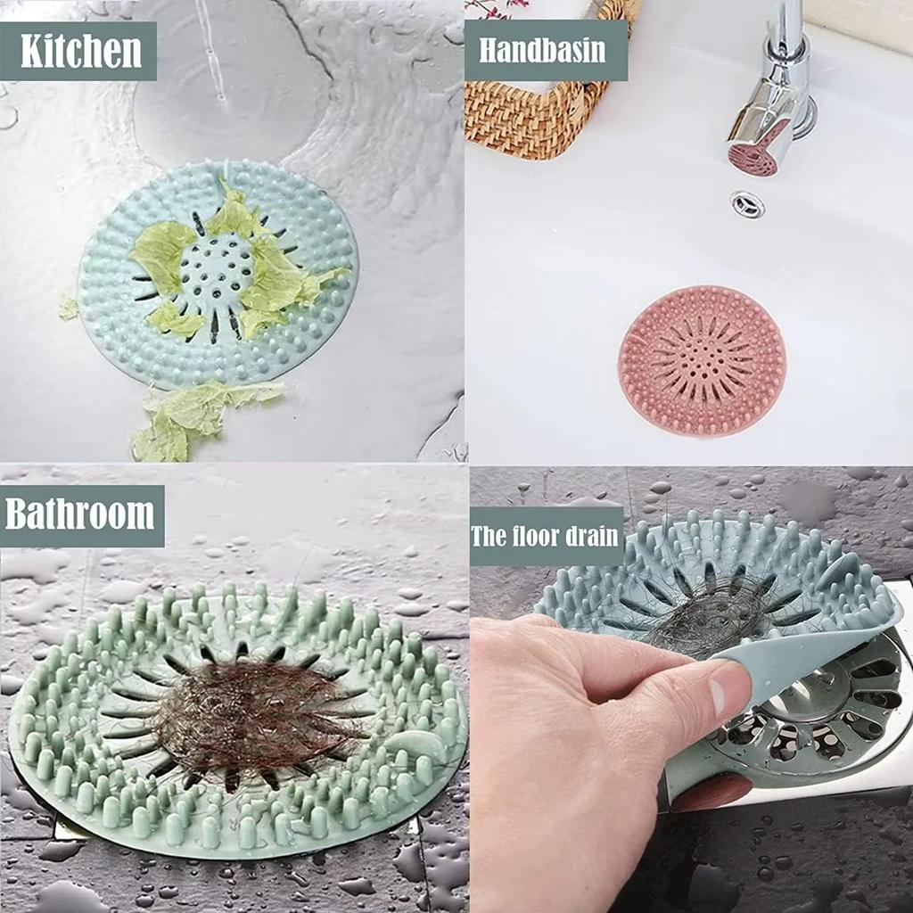 1-3pcs Hair Filter Sink Anti-Blocking Strainer Deodorant Silicone For Bathtub Shower Floor Kitchen Sink Strainer Hair Trap Tools