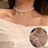 Chain Choker Pearl Necklace Bracelet Set Light Luxury Women Jewelry Set  Wedding