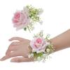 Elegant Wedding Groom Bridal Boutonniere Wrist Corsage Set for Wedding Business Meeting Receptions Wedding Accessories