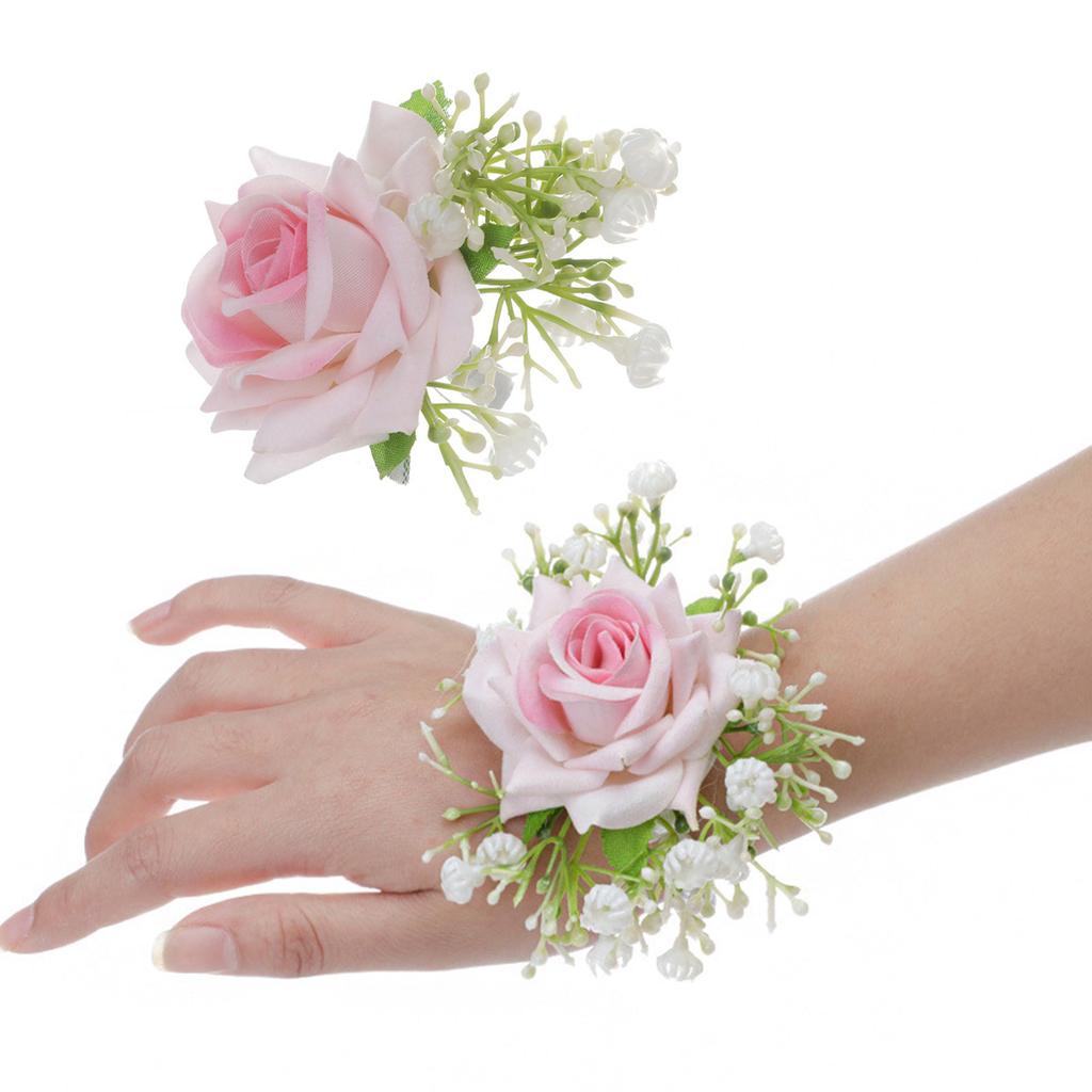 Elegant Wedding Groom Bridal Boutonniere Wrist Corsage Set for Wedding Business Meeting Receptions Wedding Accessories