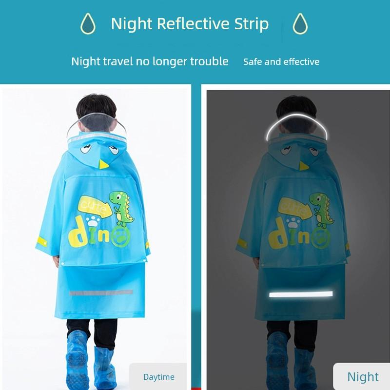 Cartoon for Children and Kids Transparent Big Brim Raincoat Single