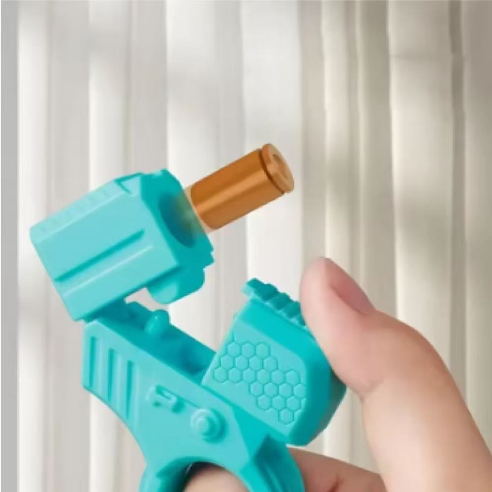 New Mini Gun Shell Ejected Can Launch Decompression EDC Finger Ring Pistol Fidget Spinner Ratchet Anxiety Stress Relief Toy Guns