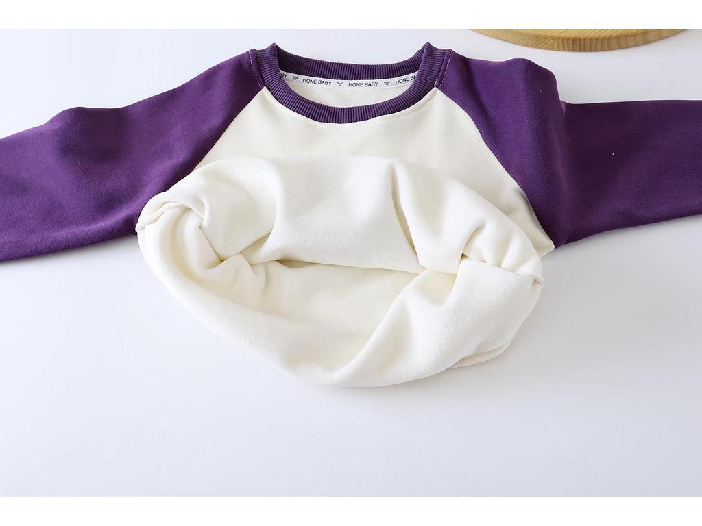 Children's Warm Cotton Sweatshirt - Autumn/Winter, Plus Velvet, Cartoon Long-Sleeve Top for Boys and Girls