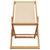 Beach Chairs 2 Pcs. Foldable Beige Fabric and Solid Wood
