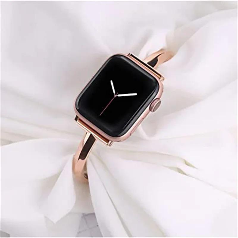 Lyxigt klockarmband för Apple Watch Series 11 10 9 8 7 6 Se 5 4 Dam Diamant Stålarmband IWatch Ultra 3 2 1 49mm 44 40 42 38MM