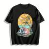 Let's Get Lost Somewhere Beach Camping Graphic Tee Pure Cotton T-shirt
