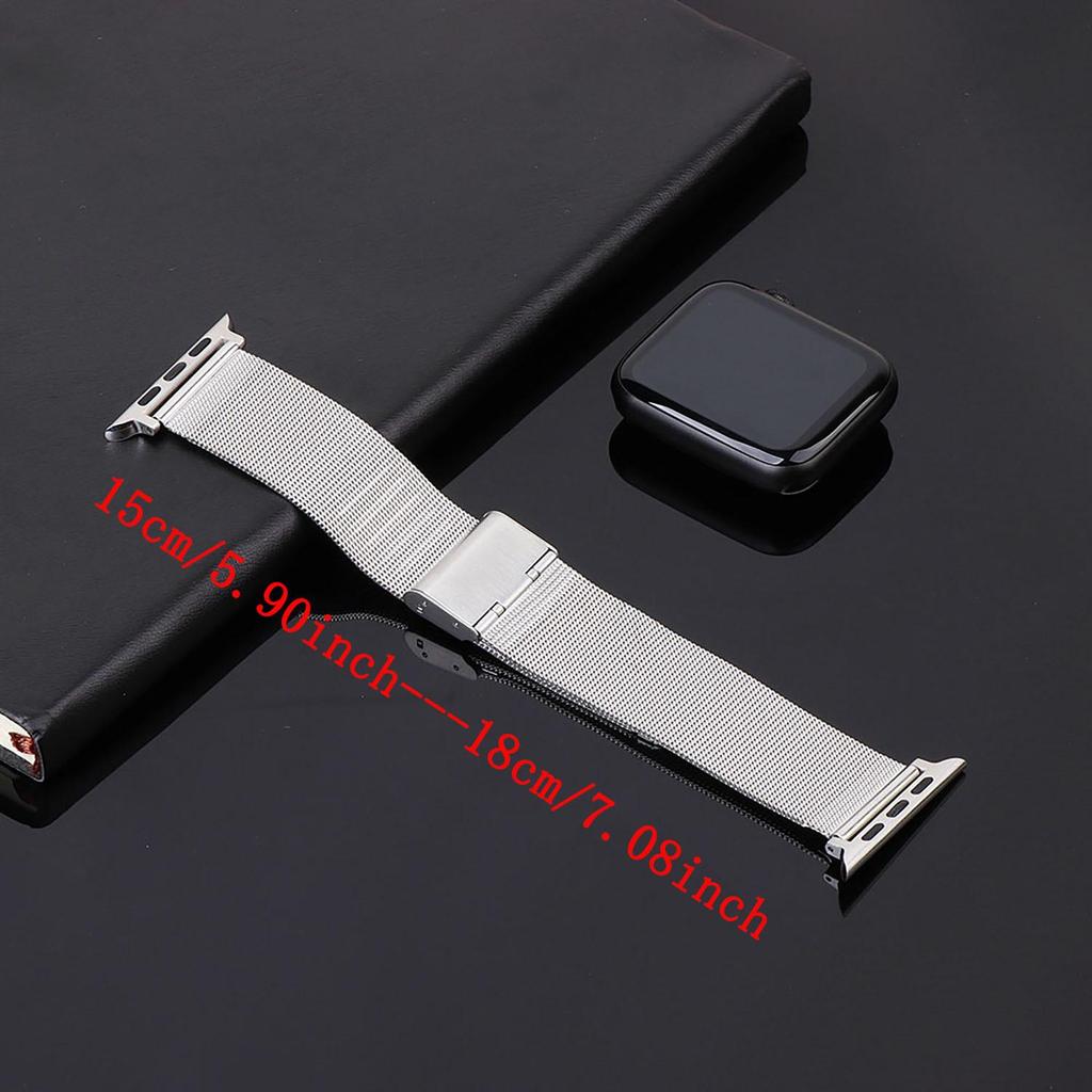 Compatibele Apple Watch S9 Milanees roestvrijstalen band