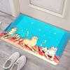 Cute Cats Pattern Flannel Doormat Non-Slip Absorbent Rug Machine Washable for Bedroom Bathroom Entryway Modern Decor
