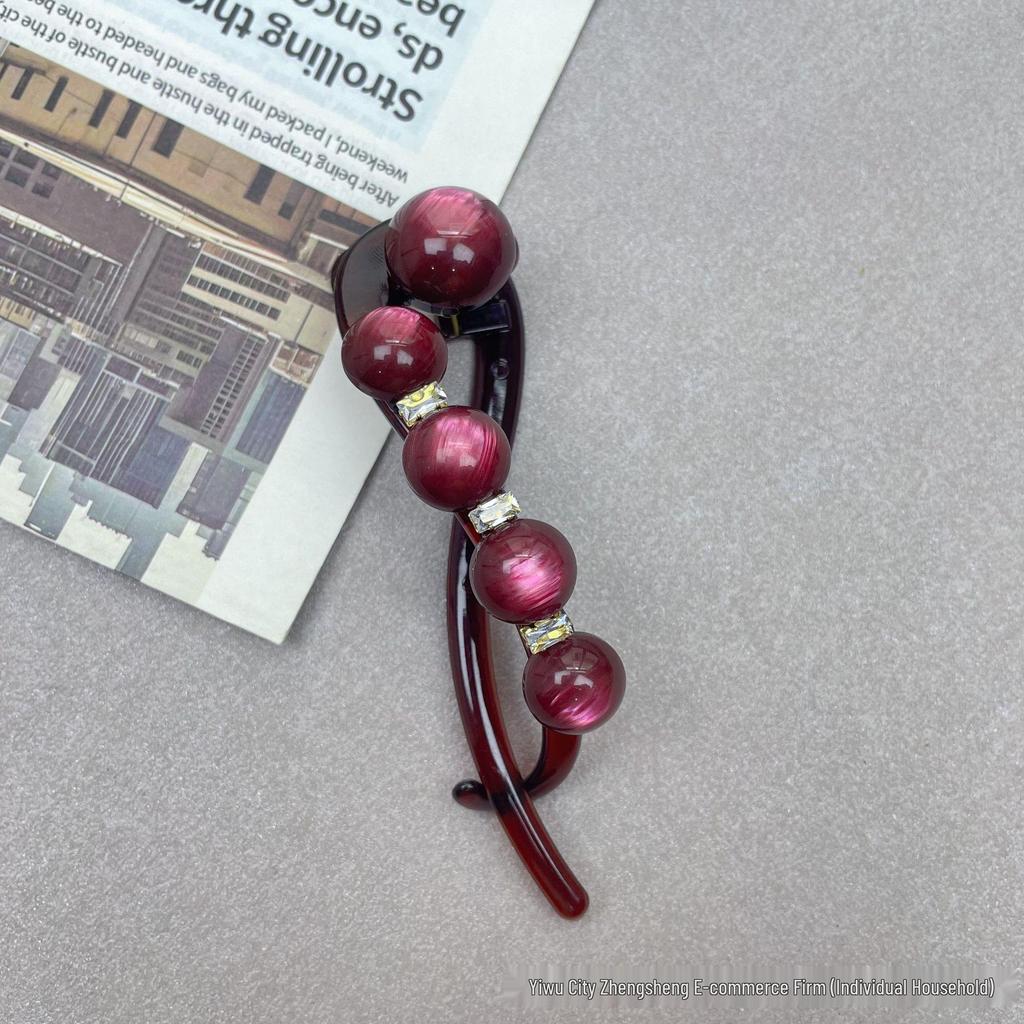 Elegant Five-Petal Flower Pearl Bead Hair Clip