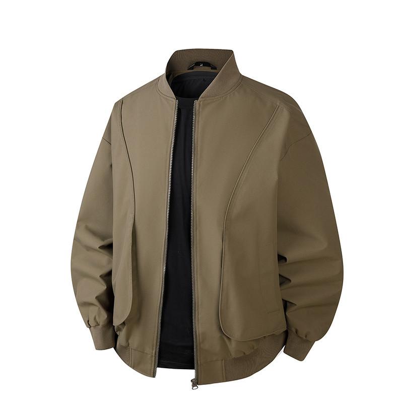 Spring New Stand Collar Simple Versatile Fashion Casual Handsome Baseball Collar Jacket Men's Top