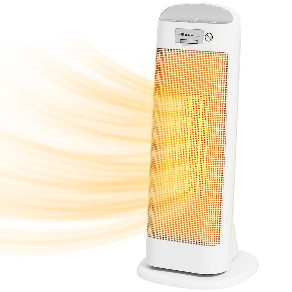Ceramic space heater 2000 W, electric fan heater 4 modes, adjustable thermostat, 20x20x49cm, white