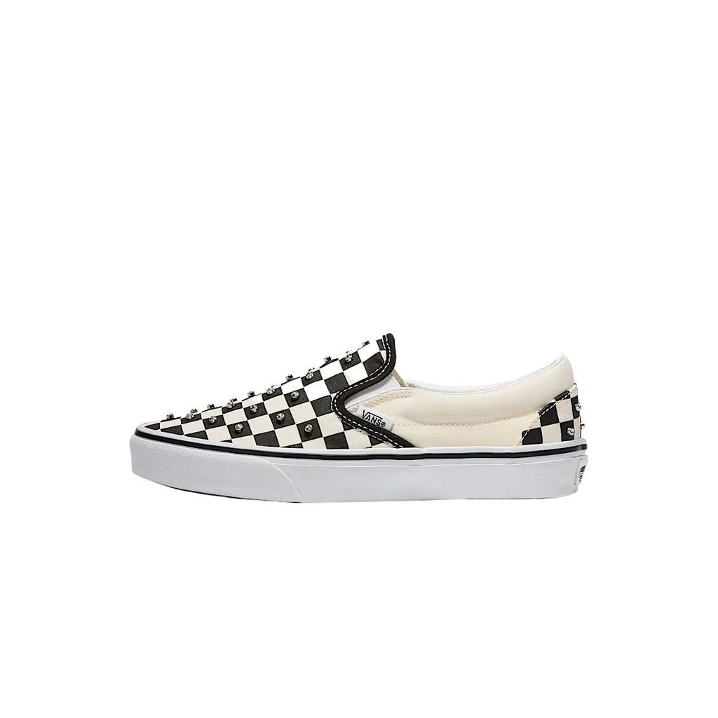 Vans CLASSIC SLIP On Abrasion Resistant Low Top Skateboard Shoes Unisex Black White VN000D6YCJK
