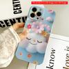 2DFlat Happy Cloud with Colorful Flowers Mobile Phone Case All Inclusive Film Hard Phone Case, Compatible with iPhone 18 Pro Max 17 16 15 14 13 12 11