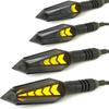 Universal 4Pcs Motorcycle Turn Signals Double Color Led Yellow Amber Flowing Blinker and Blue Daytime Running Indicator   (Black)