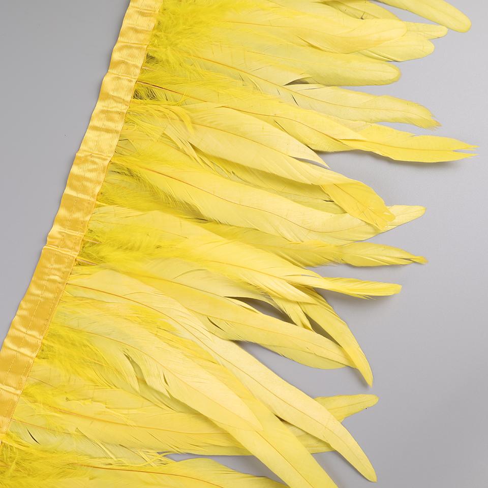 25-30cm Rooster Feather Trimming Chicken Feathers Trims Rooster Tail Feather Ribbon Dress Skirt Costume Carnival Decoration