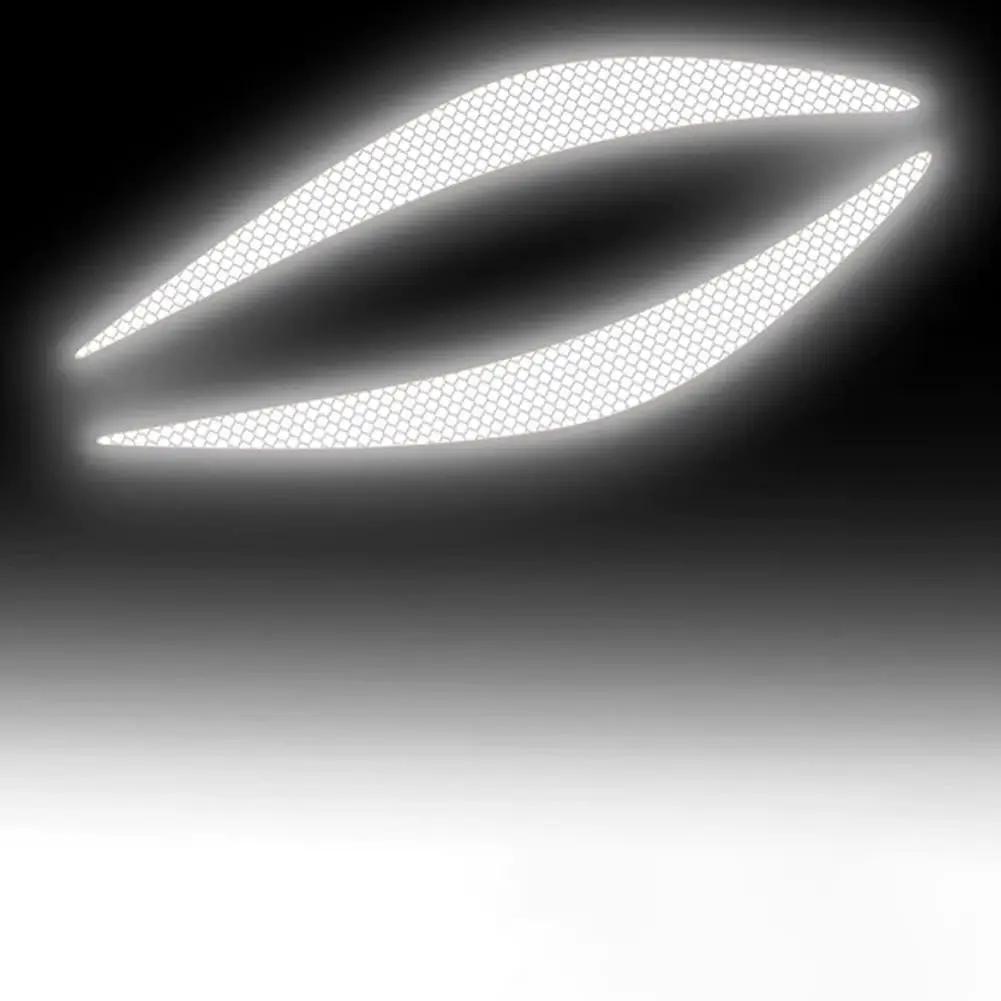1Pair Auto Reflect Decoration Stickers Car Headlight Stickers Reflective Trim Night Strips Warning Safety Car Driving Eyebr S9Z9