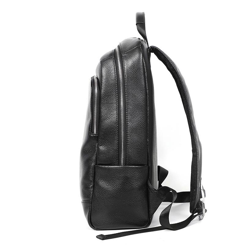 NZPJ Leather Men's Backpack Natural Cowhide Backpack Fashion Travel Bag Korean Version Schoolbag Computer Bag For 15 Inch Laptop